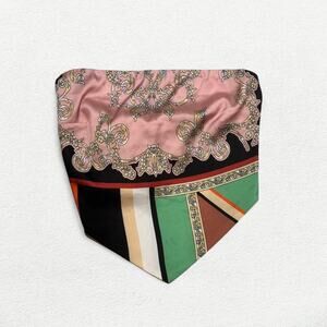 Fashion Nova Can't Keep Me Down Baroque Satin Bandana Bandeau Top